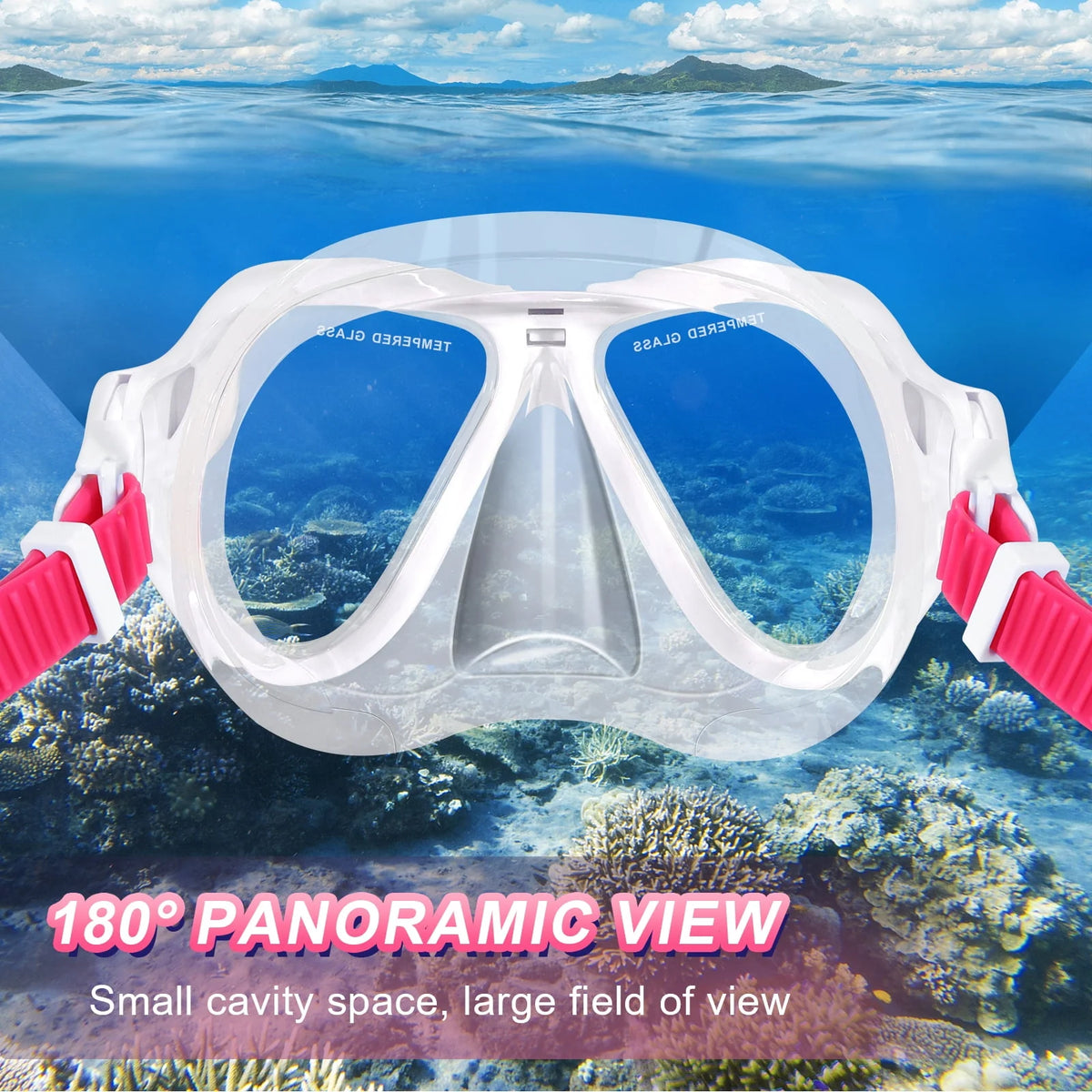 Swimming Goggles Diving Mask with Tempered Glasses B17383