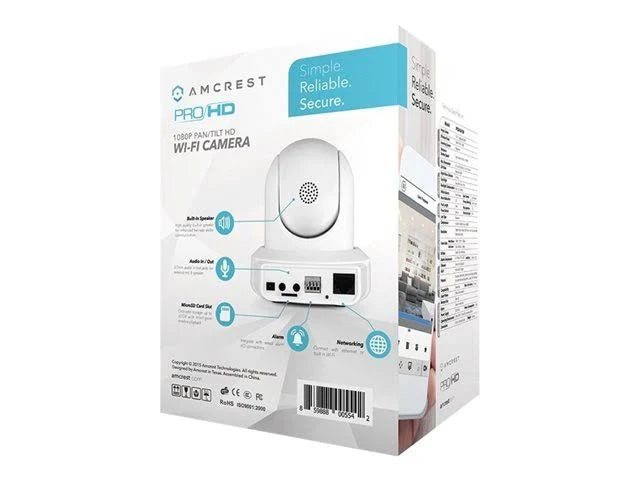 1080p WiFi Wireless Security IP Camera White H359469