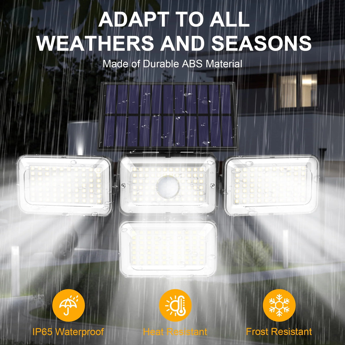 Solar Lights Outdoor 304LED 2500LM Motion Sensor Security Lights with Remote Control IP65 Waterproof 2Pack V2685