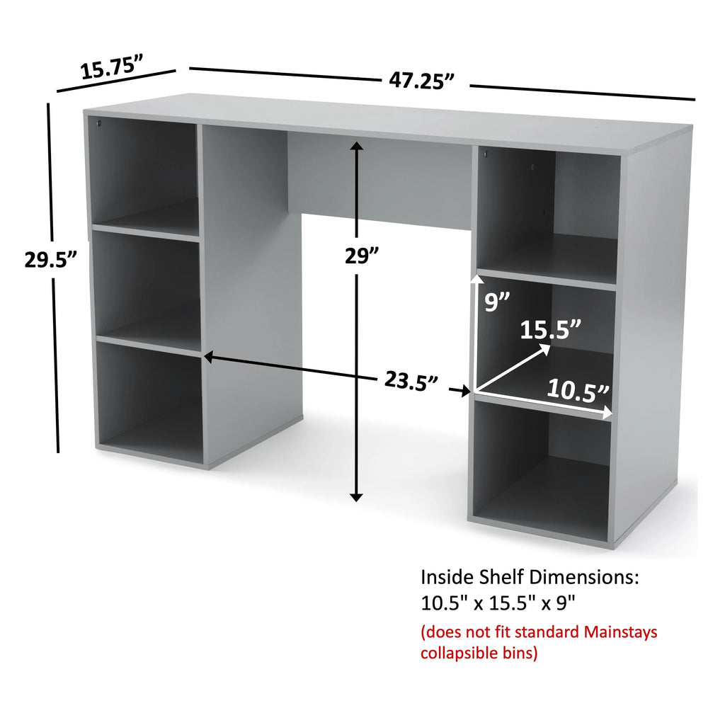 White 6-Cube Storage Computer Desk K8575