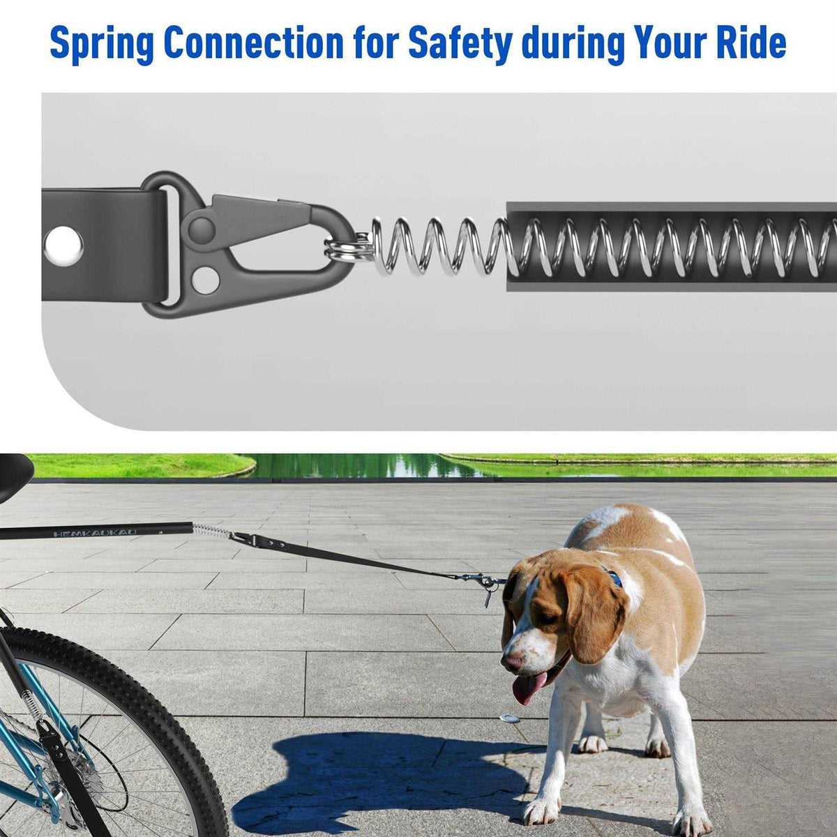 Rotating Dog Bike Leash for 2 Dogs Quick Release A321