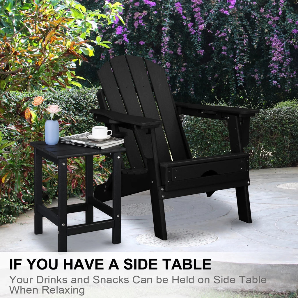 Black HDPE Weather Resistant Square Side Table S6815