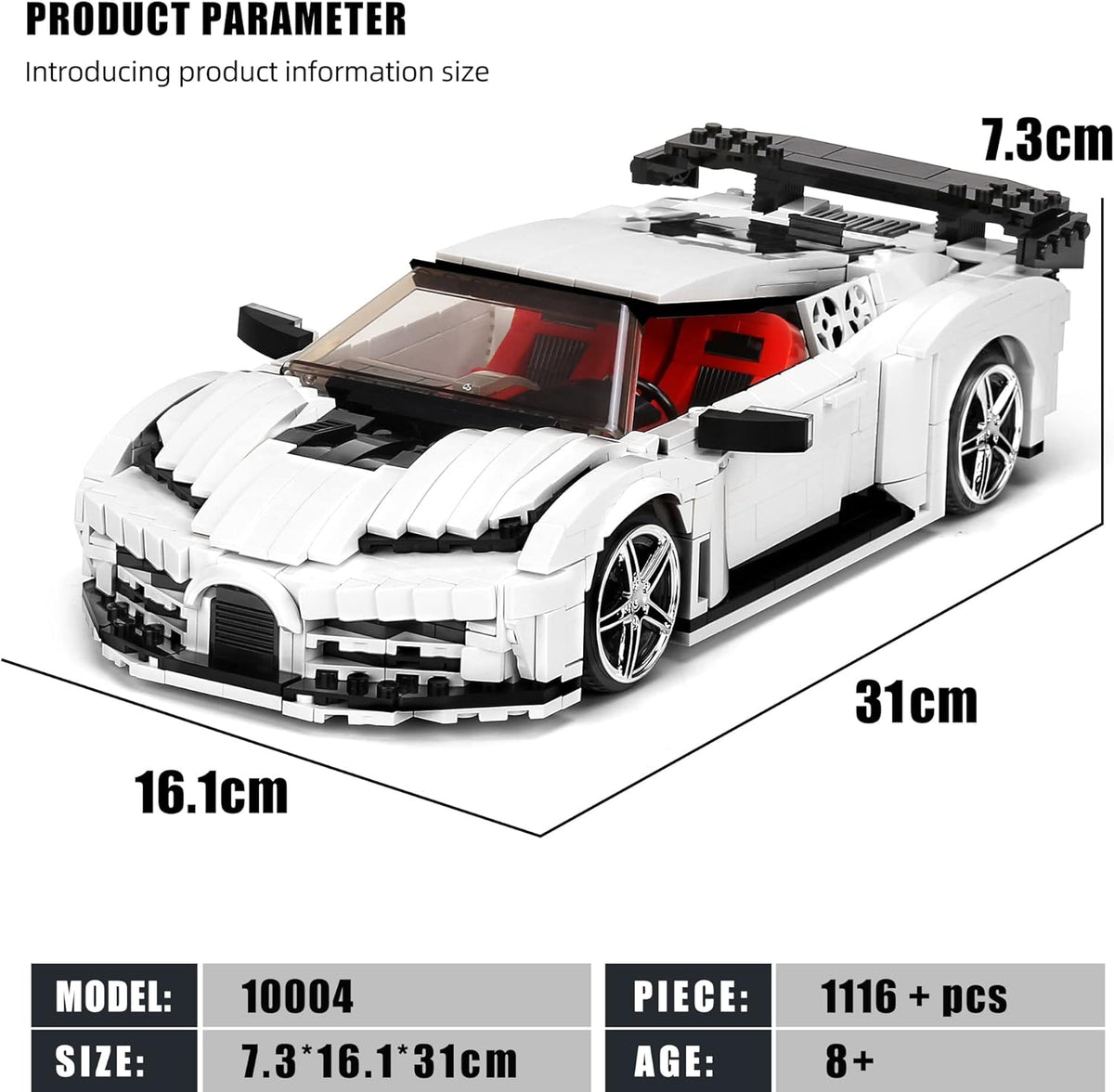 Racing Car Building Block Set 1116 Pieces Pack of 2 W500