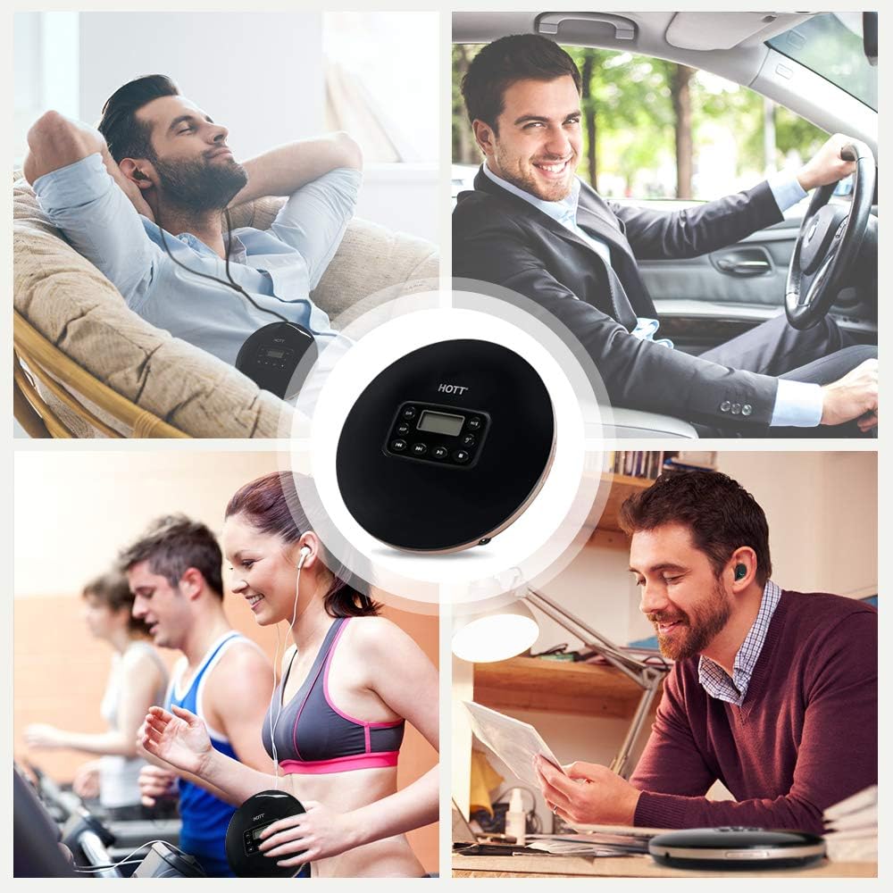 Portable Bluetooth CD Player Rechargeable Black G83628