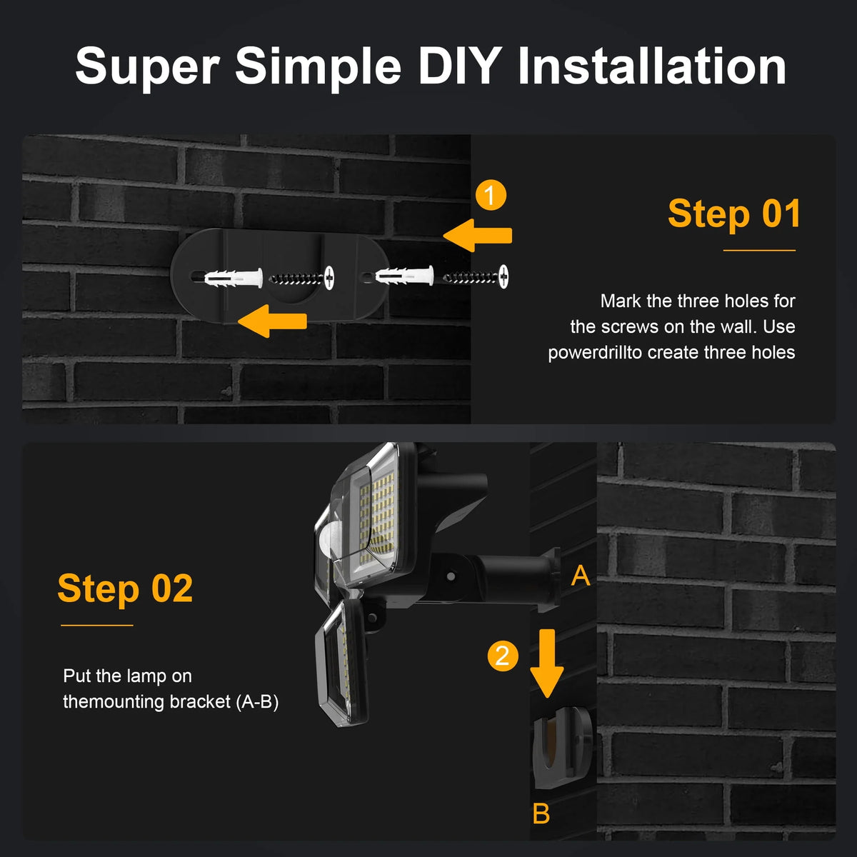 Solar Lights Outdoor 304LED 2500LM Motion Sensor Security Lights with Remote Control IP65 Waterproof 2Pack V2685