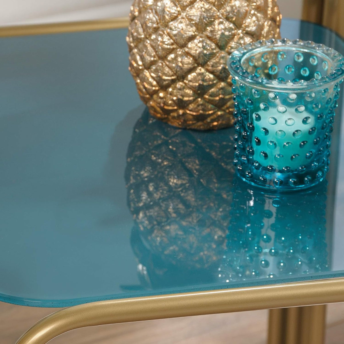 End Table Satin Gold Finish K7205