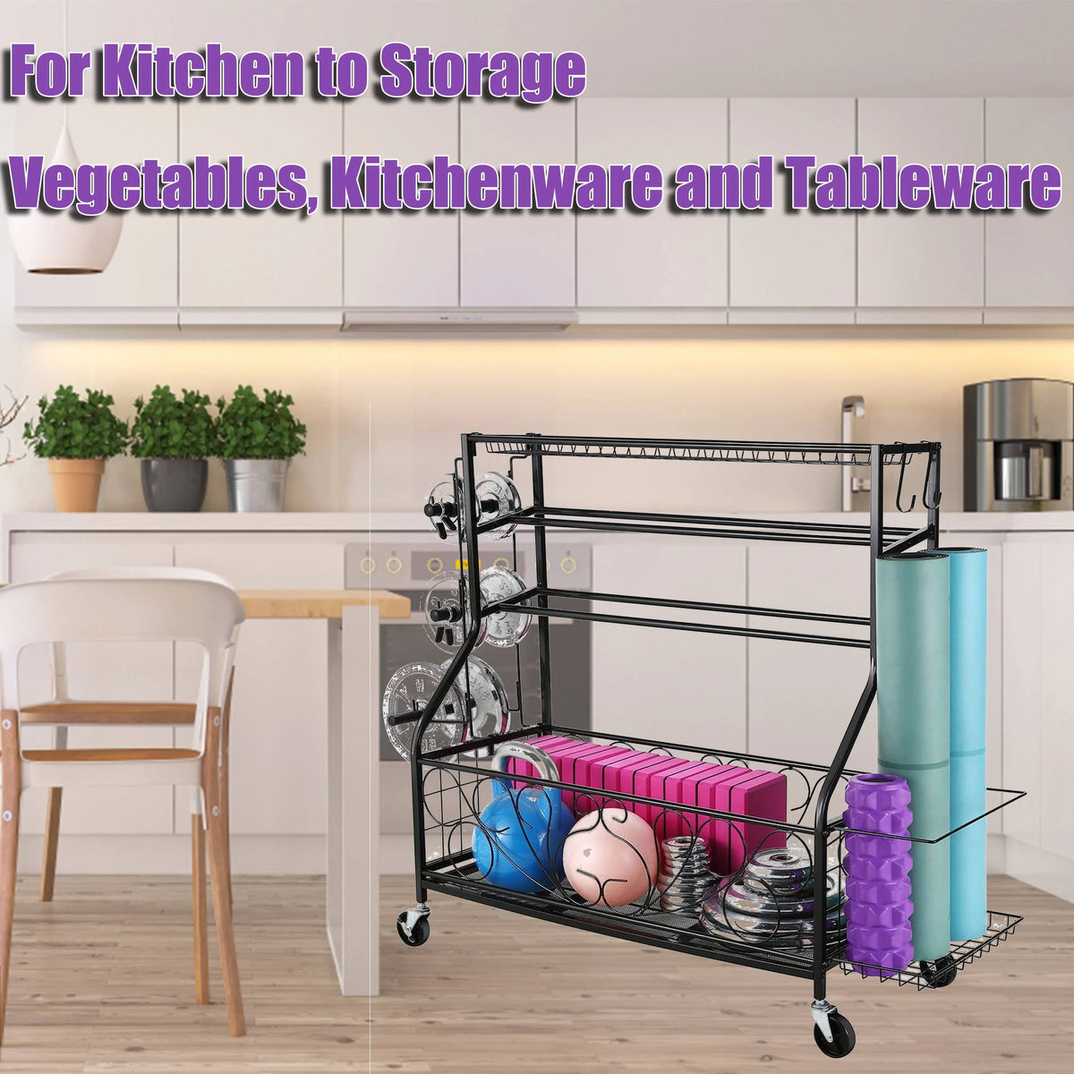 Black Dumbbell Rack Storage Shelves U559