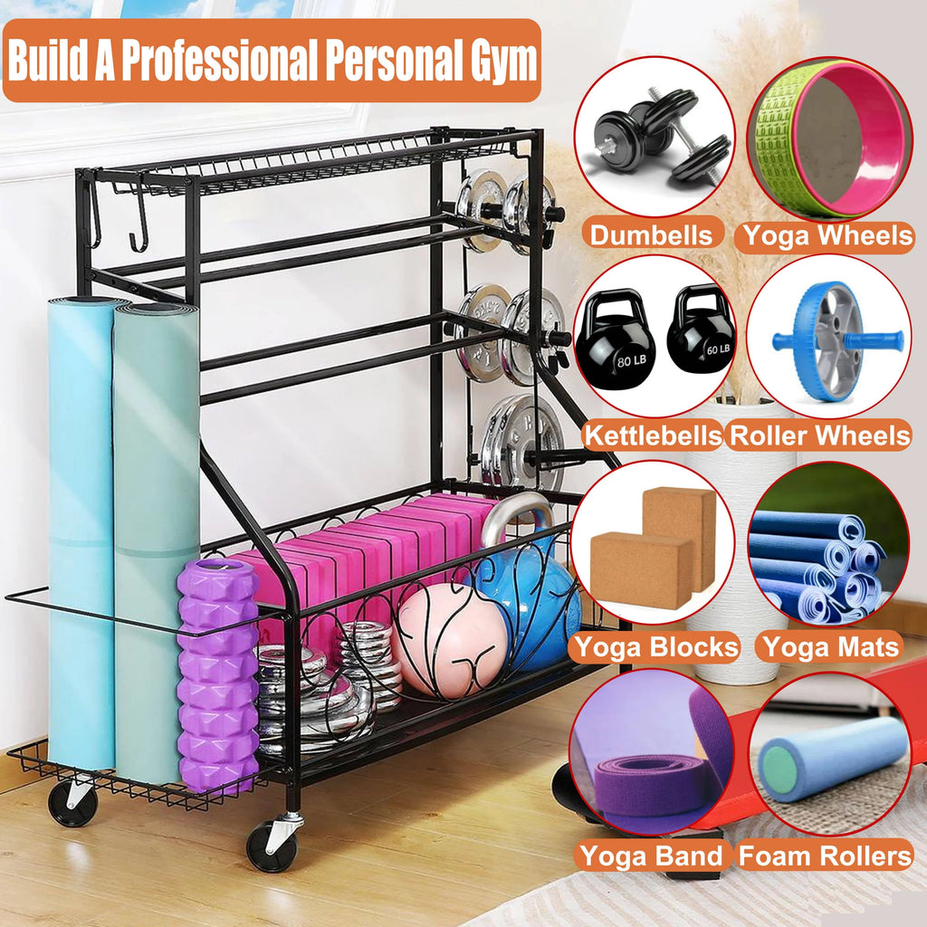Black Dumbbell Rack Storage Shelves U559