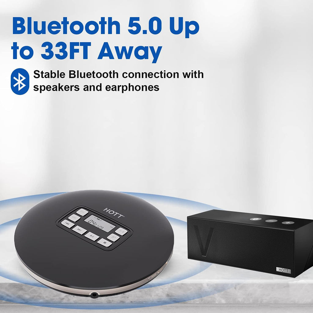 Black Bluetooth Portable CD Player L793