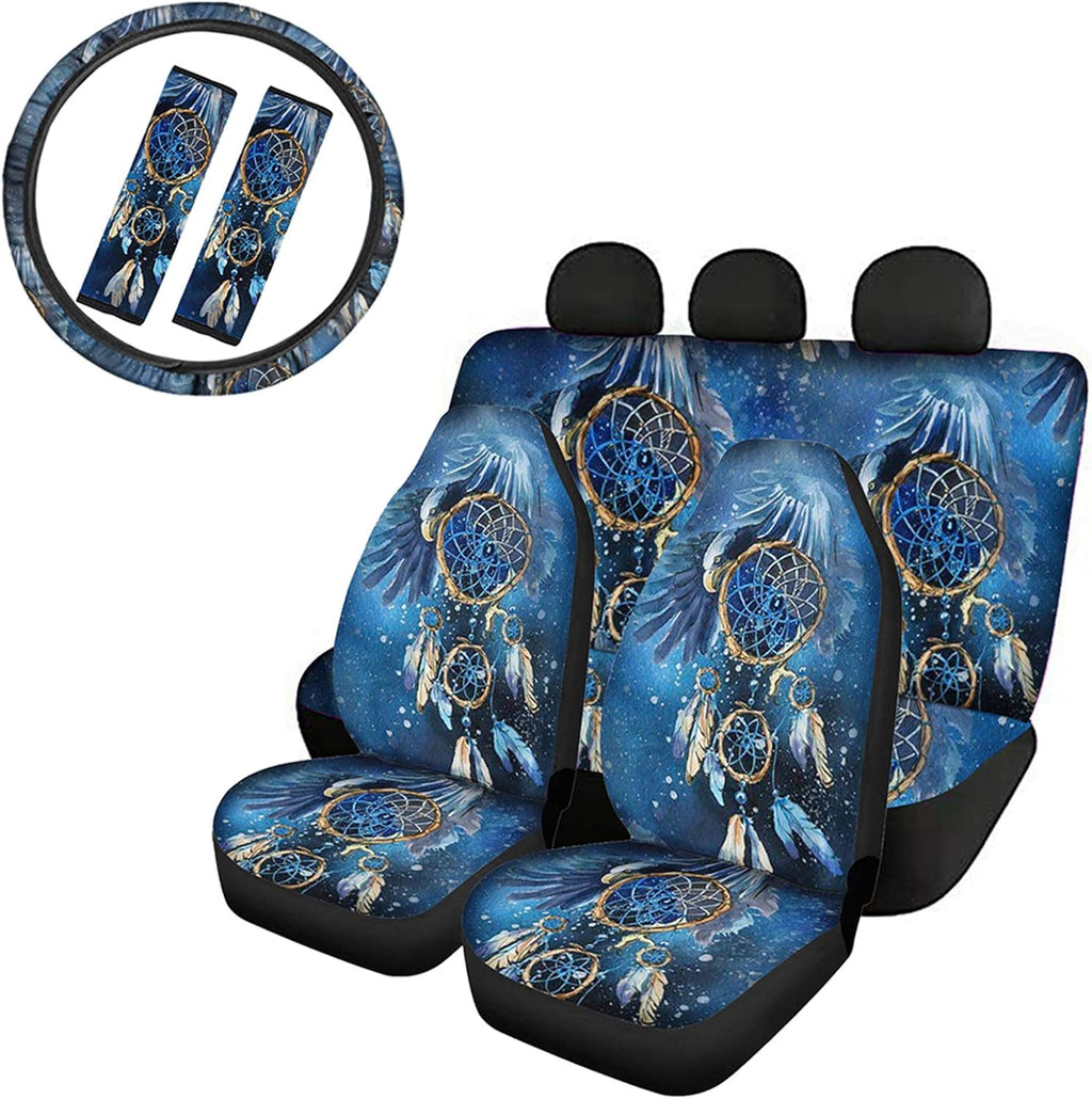 Car Seat Covers and Steering Wheel Cover and Seat Belt Pads V56408