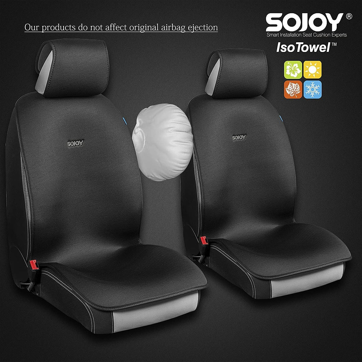 Black Cooling Breathable Car Seat Covers X861688