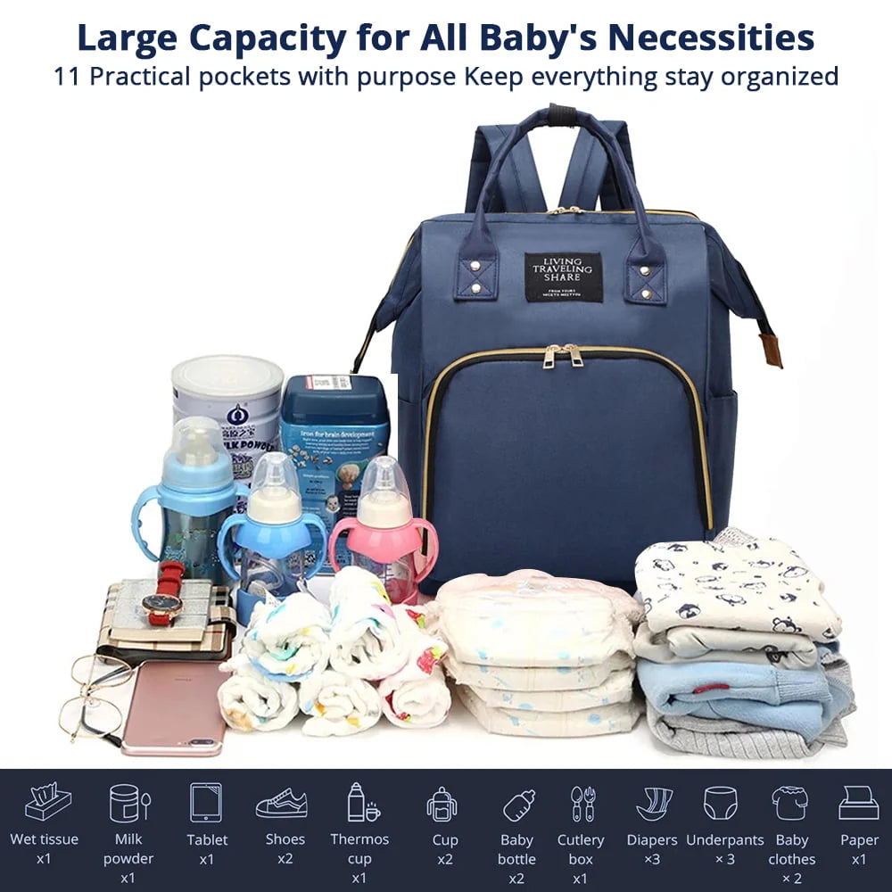 Waterproof Large Capacity Diaper Bag Backpack U8659