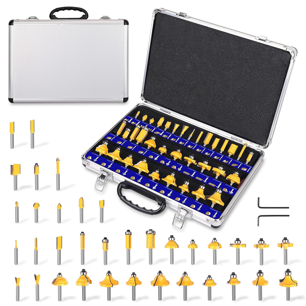 Tungsten Carbide Router Bits Set 1/4 Shank 35 Piece Set N1847