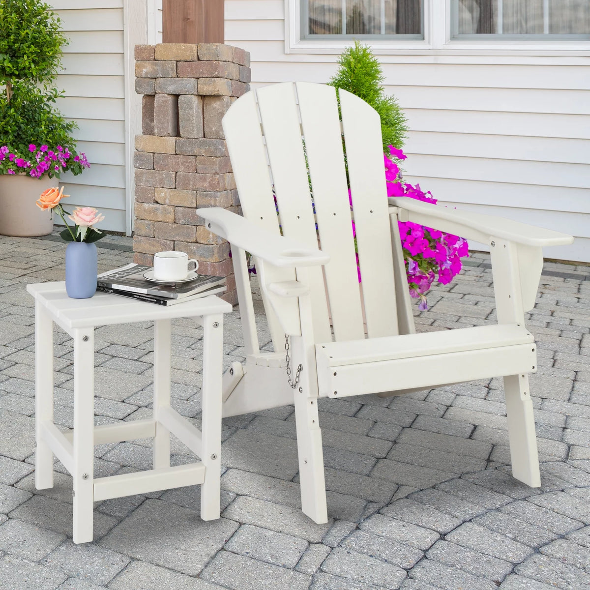 Black HDPE Weather Resistant Square Side Table S6815