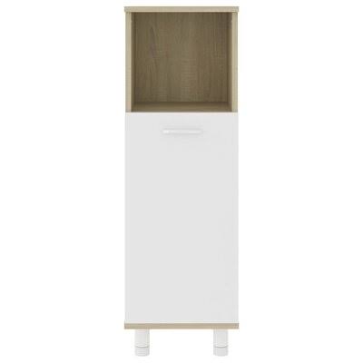 White Sonoma Oak Free-Standing Bathroom Cabinet F430