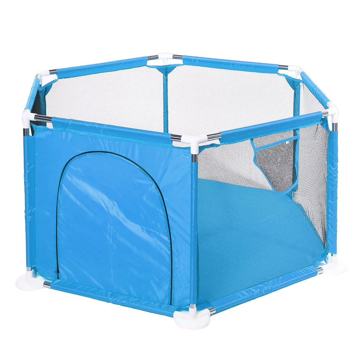 Portable Baby Playpen 6-Panel Play Yard Blue G4721