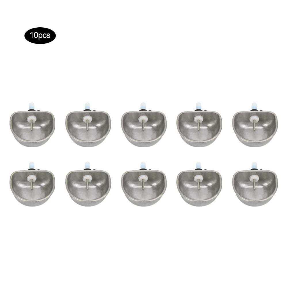 10Pcs Stainless Steel Rabbit Water Dispenser with Bowl J662303