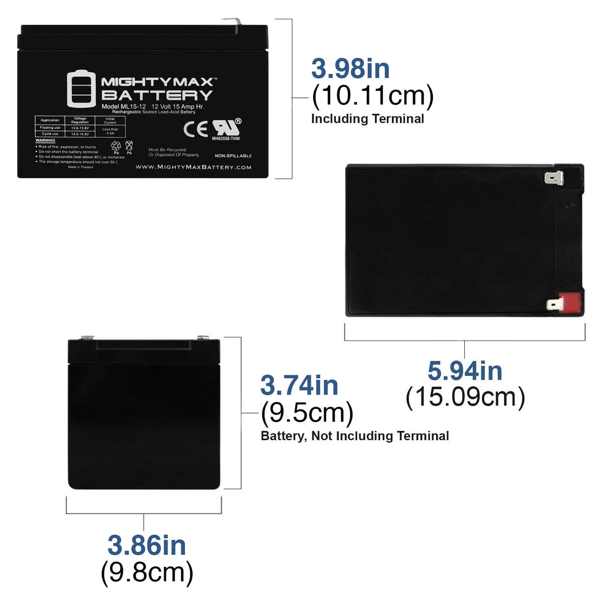 12V 15AH Replacement Battery M201