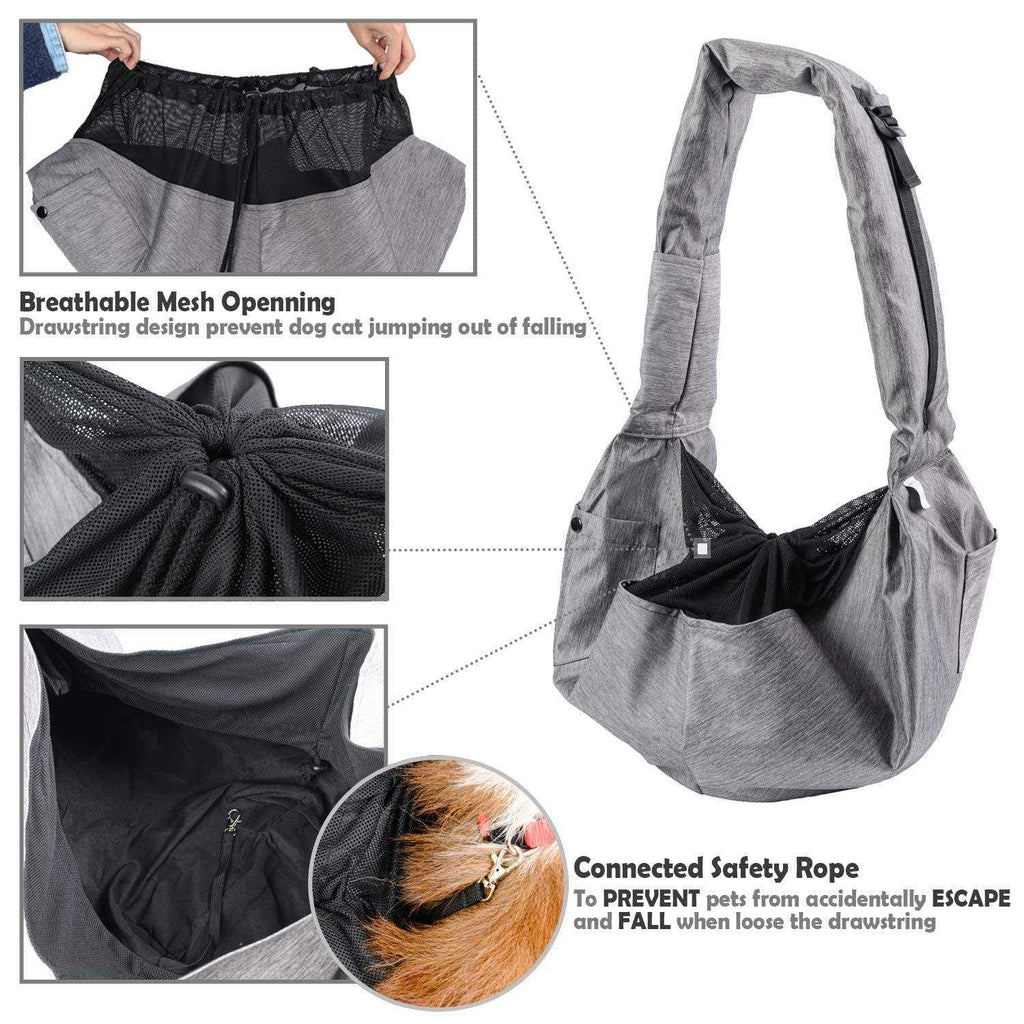 Dog Sling Carrier for Small and Medium Dogs 10-20 lbs Adjustable Breathable Mesh G430
