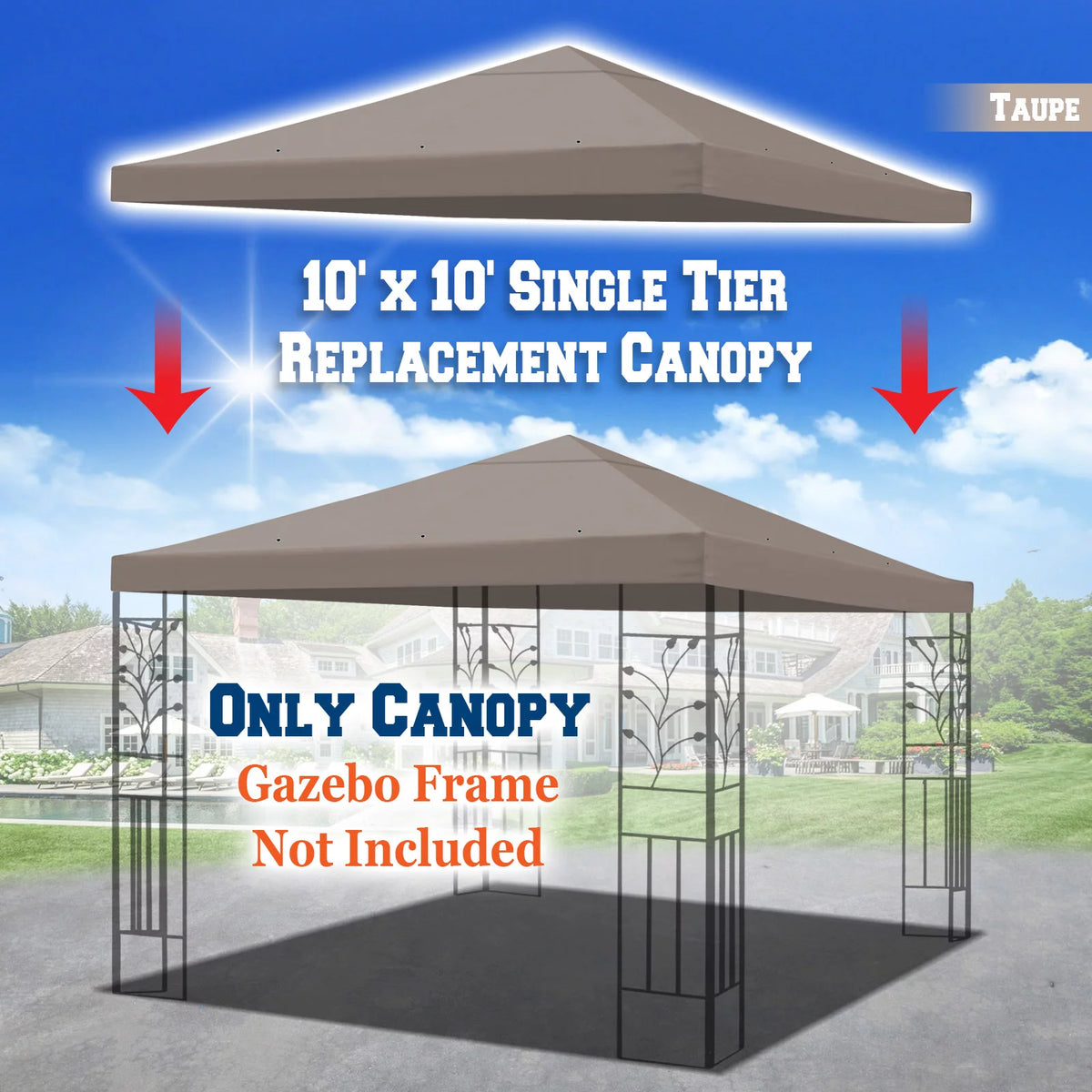 Replacement Top Cover for 10'X10' Gazebo Canopy P52417