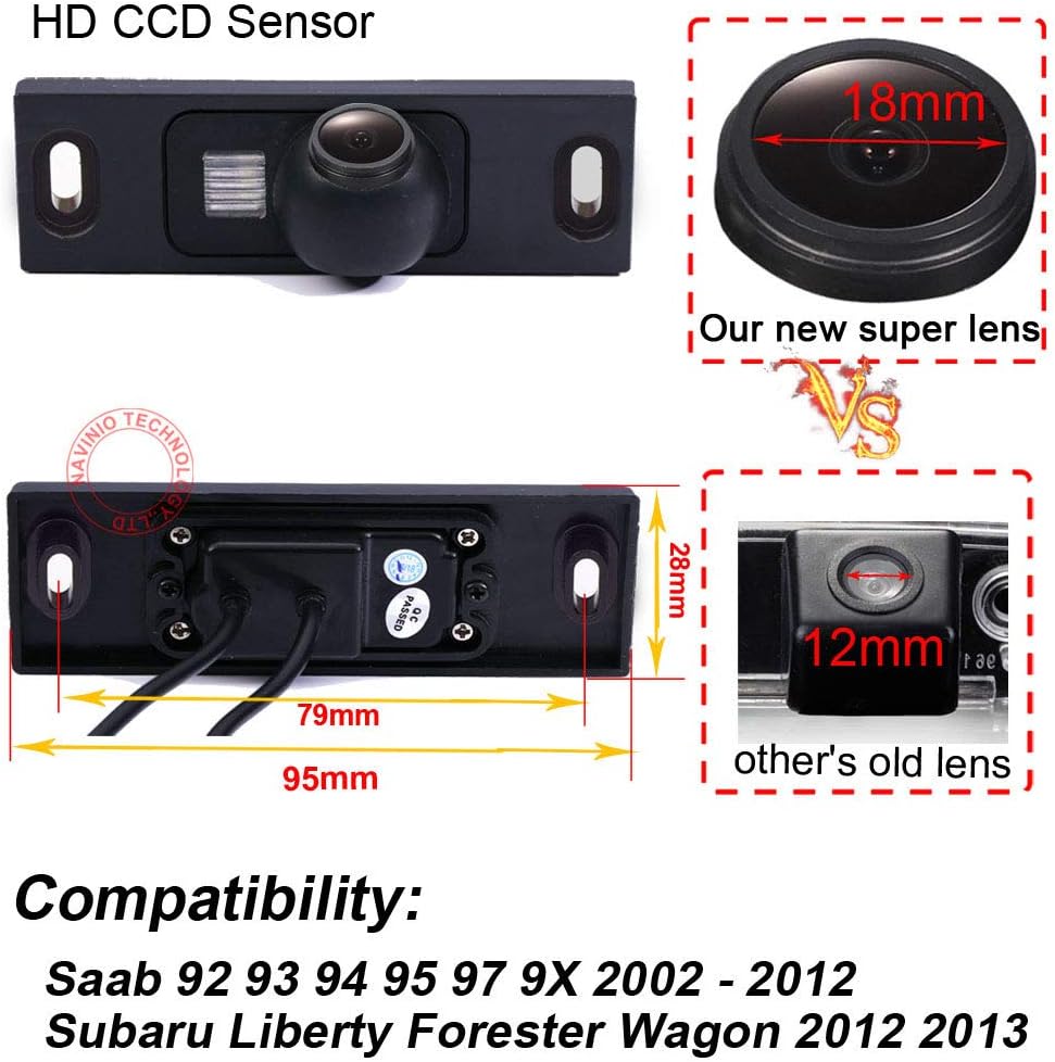 1280x720 Waterproof Car Rear View Backup Camera 170° Pack of 2 Z574