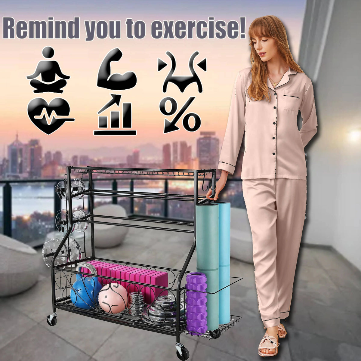 Black Dumbbell Rack Storage Shelves U559