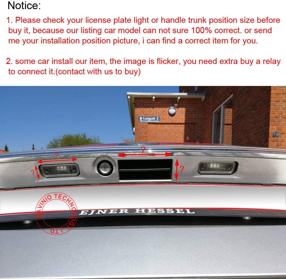 1280x720 Waterproof Car Rear View Backup Camera 170° Pack of 2 Z574