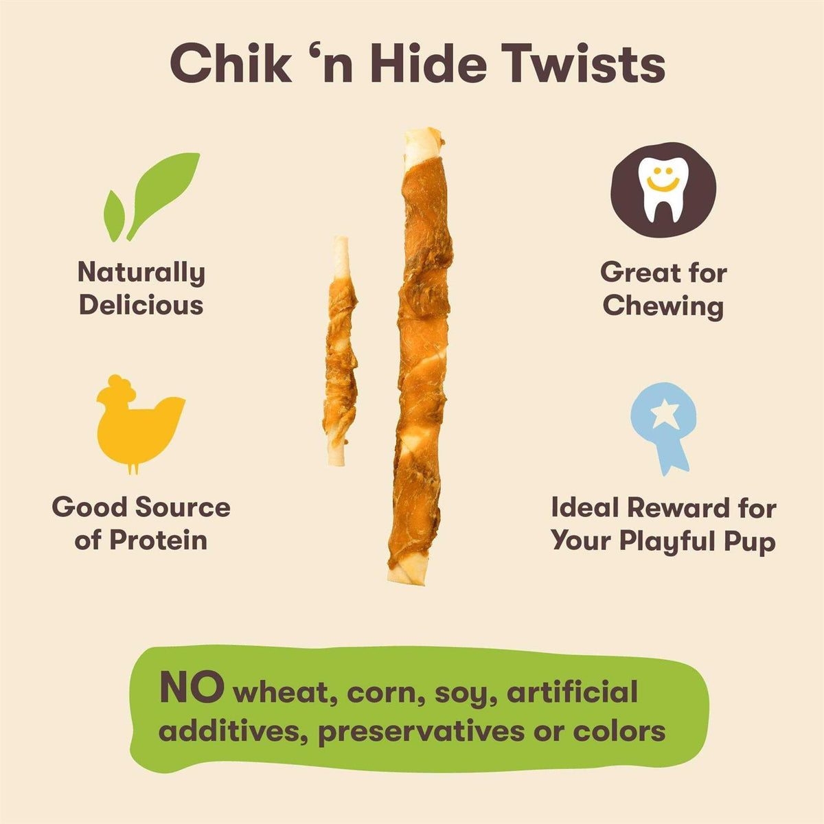 Chicken Hide Twists Dog Treats T666952
