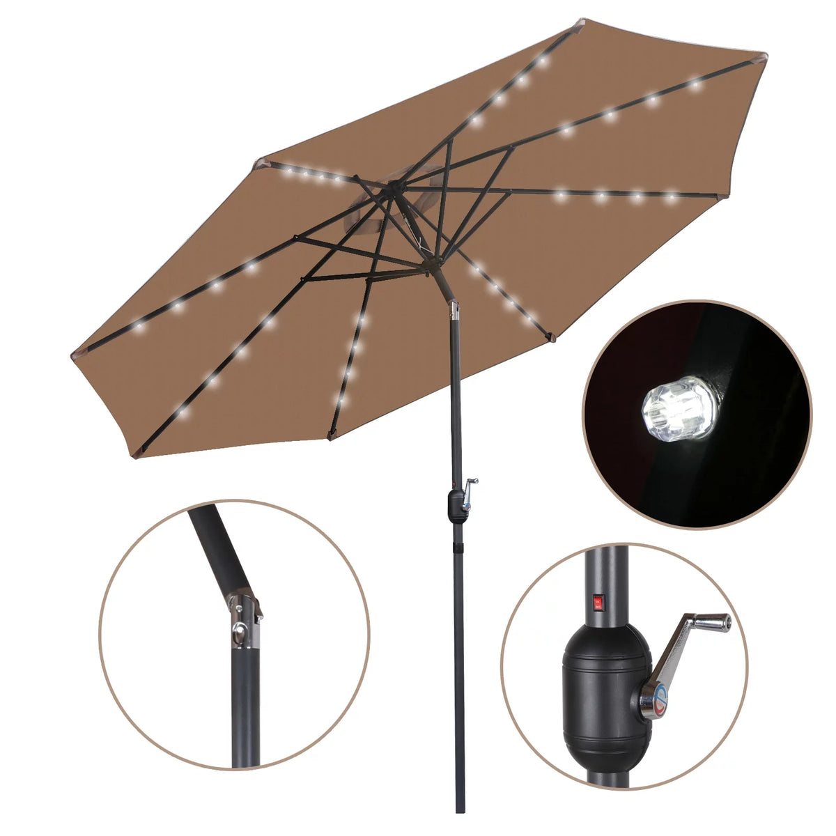 10 ft Patio Umbrella with Crank Lift System L809