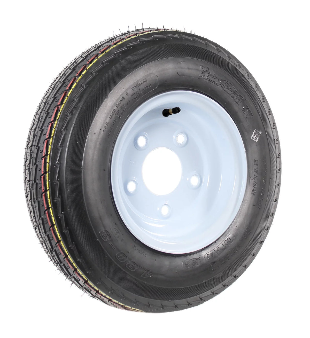 Trailer Tires On Rims 4.80-8 5 Lug White I961