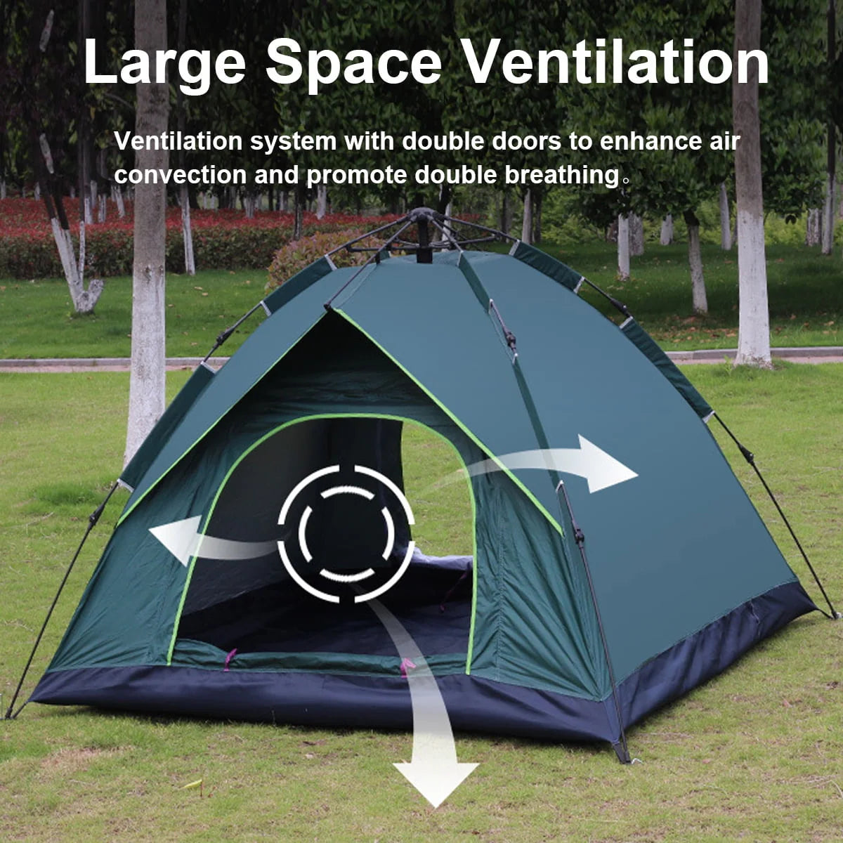 3-4 Person Automatic Popup Camping Tent with Carry Bag N511625