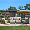 5 Pieces All-Weather Wicker Sectional Sofa with Cushions S112351