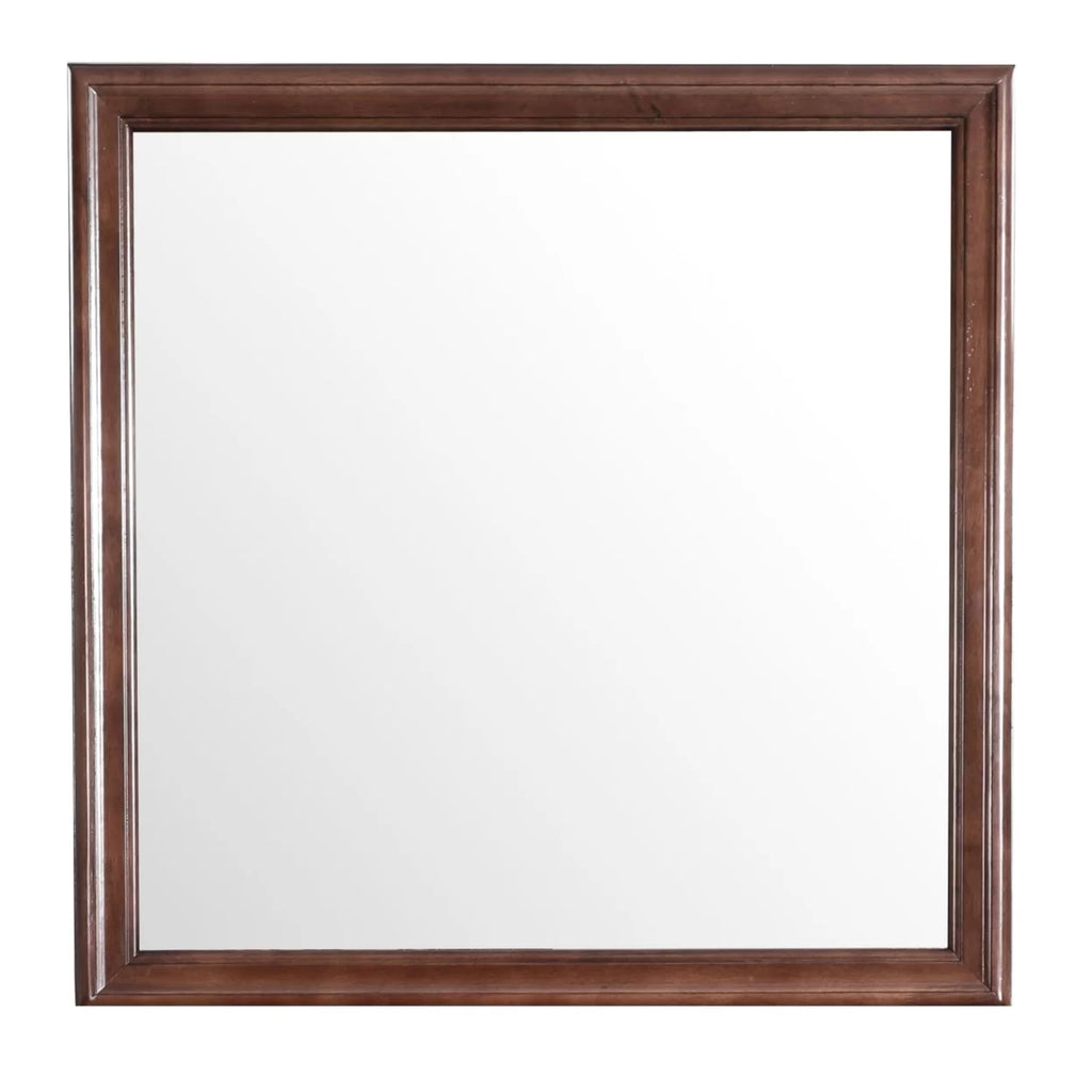 38 in. x 38 in. Cappuccino Wood Framed Dresser Mirror Q127296
