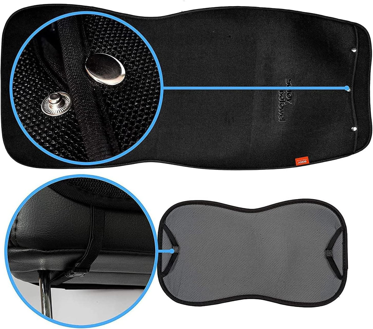 Black Cooling Breathable Car Seat Covers X861688