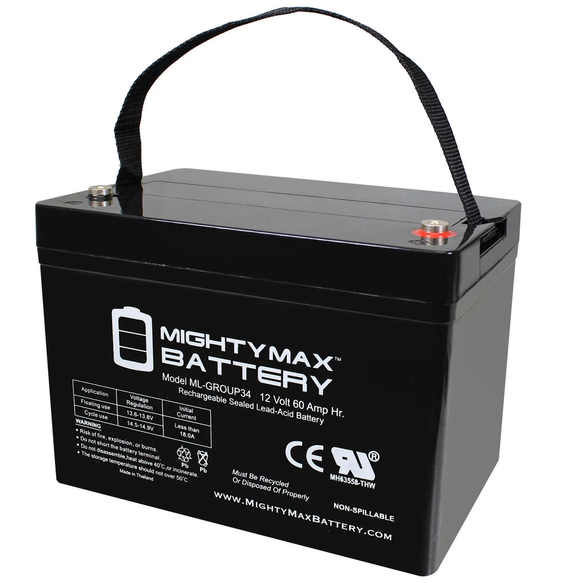12V 60AH Group 34 SLA Battery H598268