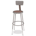 Adjustable Stool with Back Rest, 300 lb Capacity, Grey Z203