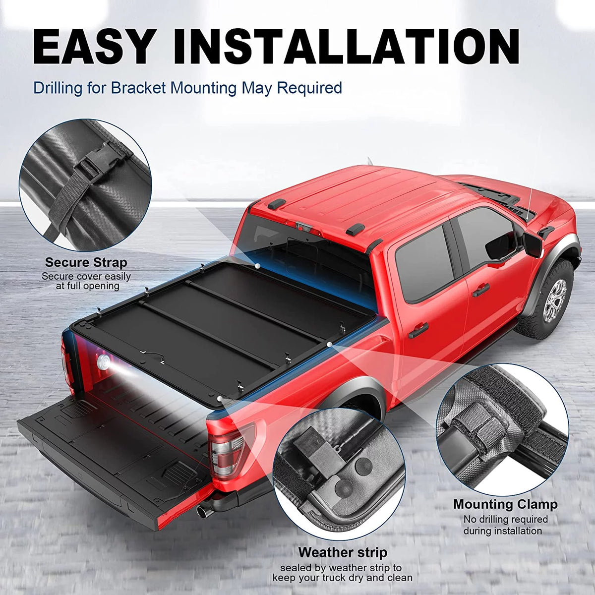 Soft Roll up Truck Bed Tonneau Cover X9445