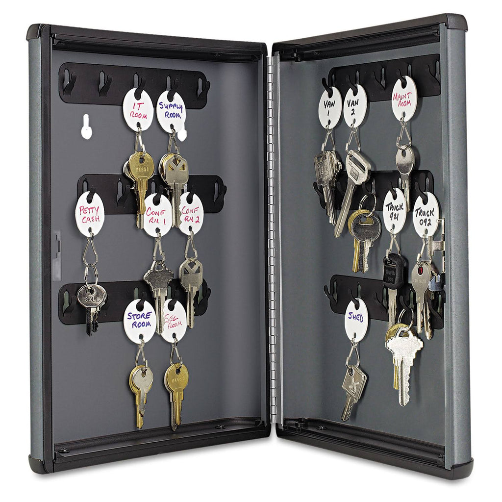 Steel 30-Key Charcoal Gray Key Cabinet R820