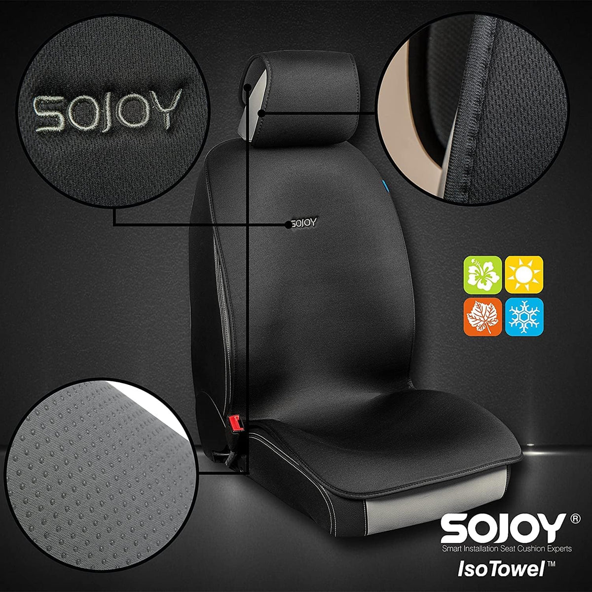 Black Cooling Breathable Car Seat Covers X861688