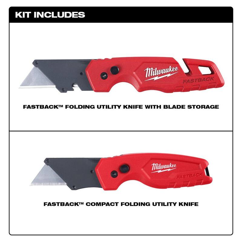 Folding Utility Knife with Blade Storage and Gut Hook (2-Piece) S870658