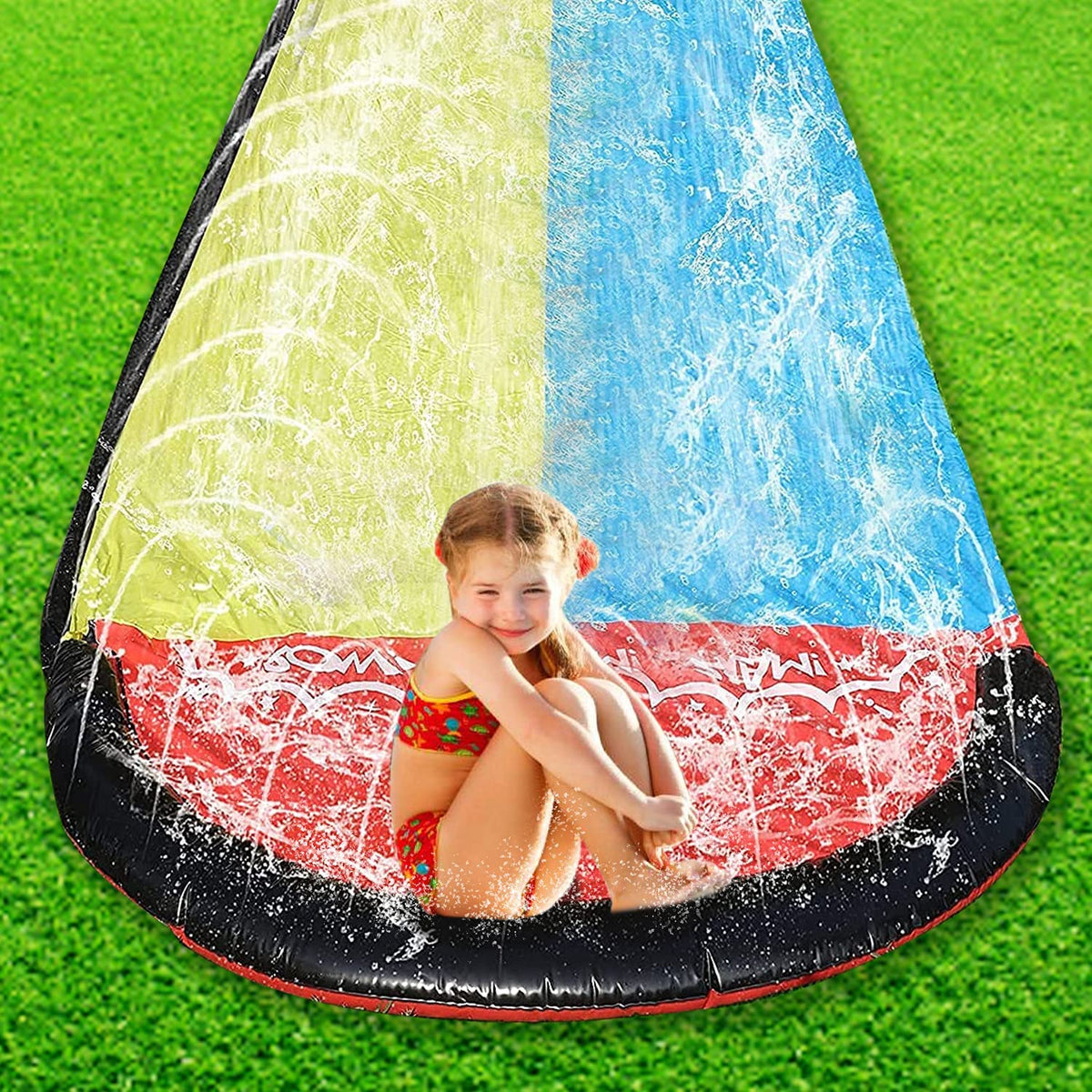 15.5ft Inflatable Lawn Water Slide with Sprinkler Pad S6573