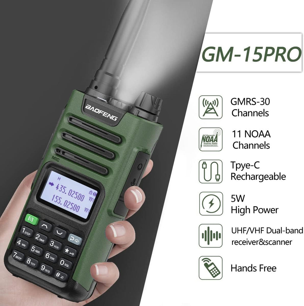 GMRS Long Range Rechargeable Two Way Radio Full Kits J7040
