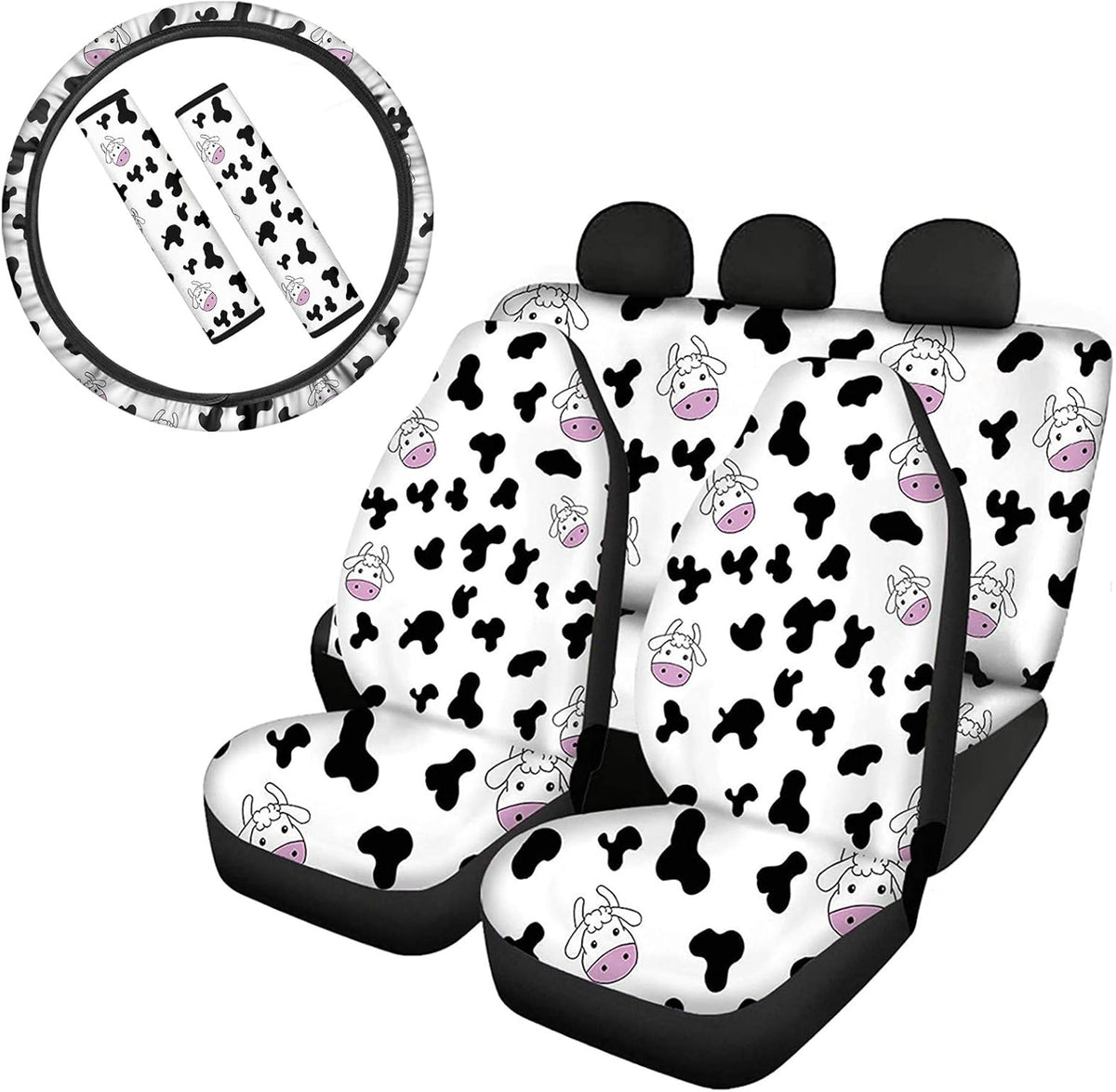 Car Seat Covers and Steering Wheel Cover and Seat Belt Pads V56408