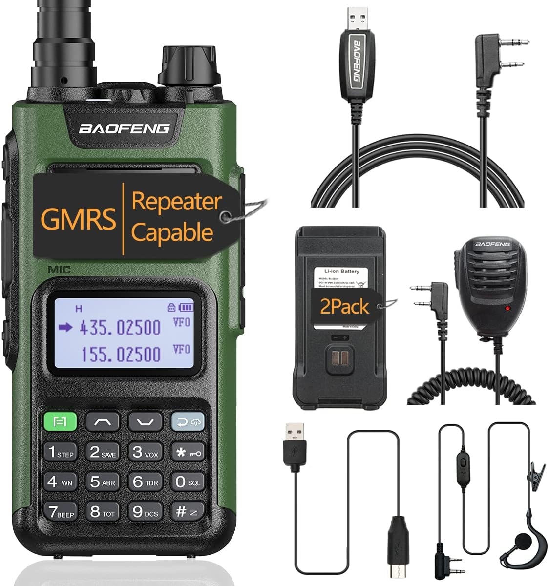 GMRS Long Range Rechargeable Two Way Radio Full Kits J7040