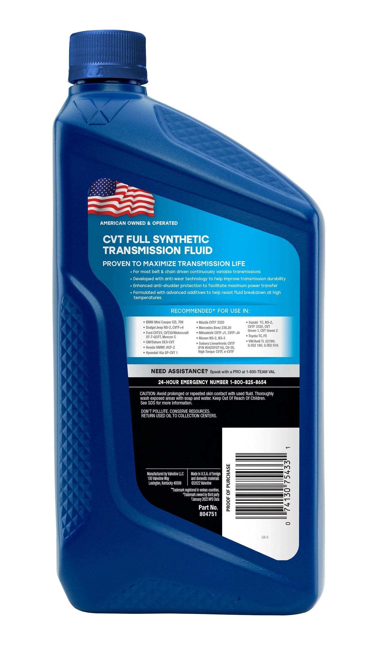 Full Synthetic Continuously Variable Transmission Fluid 1 QT I69041