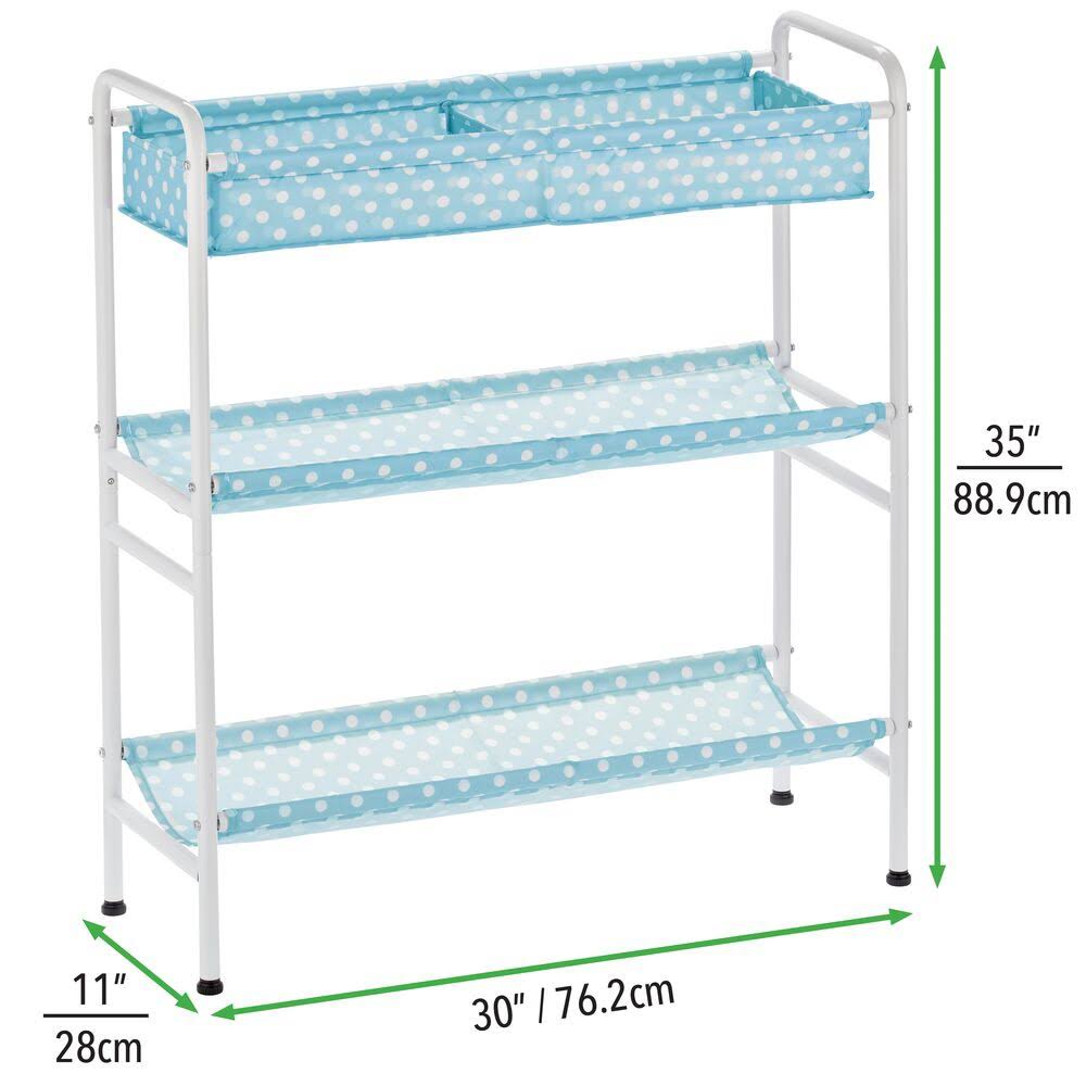 3-Tier Metal and Fabric Storage Cart F9361