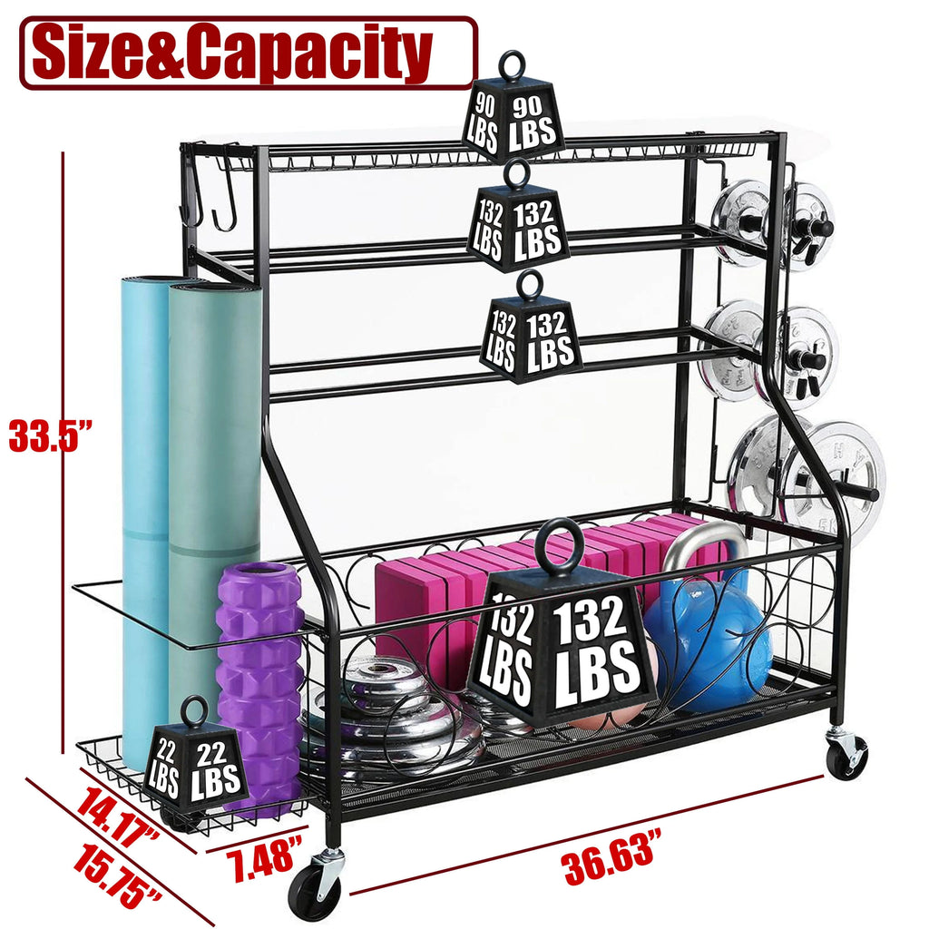 Black Dumbbell Rack Storage Shelves U559
