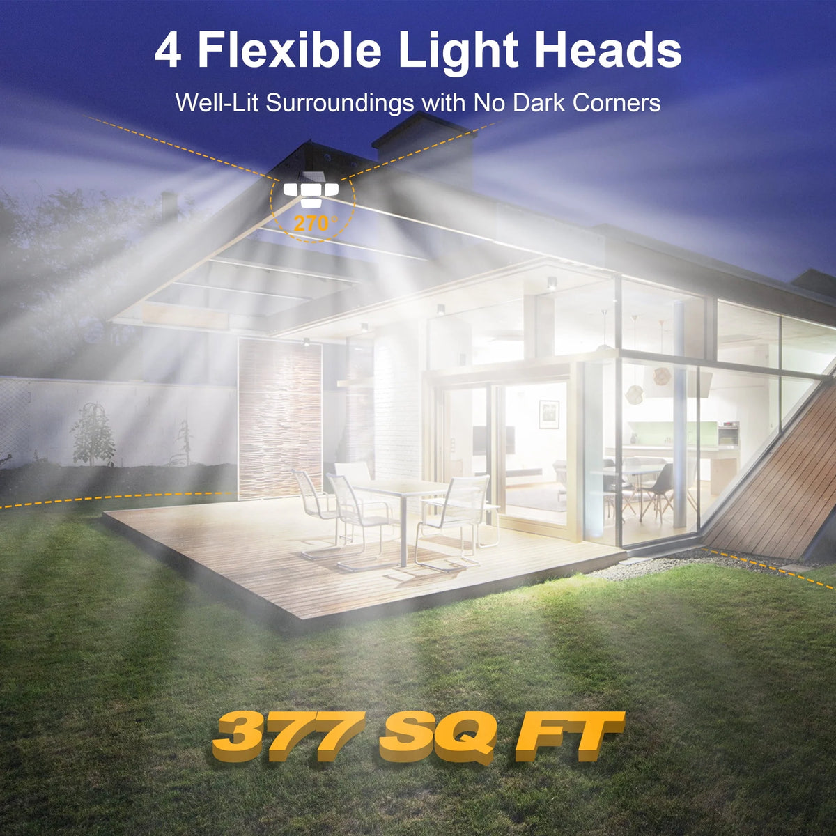 Solar Lights Outdoor 304LED 2500LM Motion Sensor Security Lights with Remote Control IP65 Waterproof 2Pack V2685