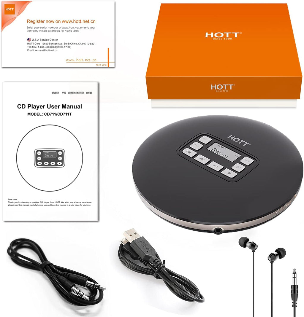 Black Bluetooth Portable CD Player L793
