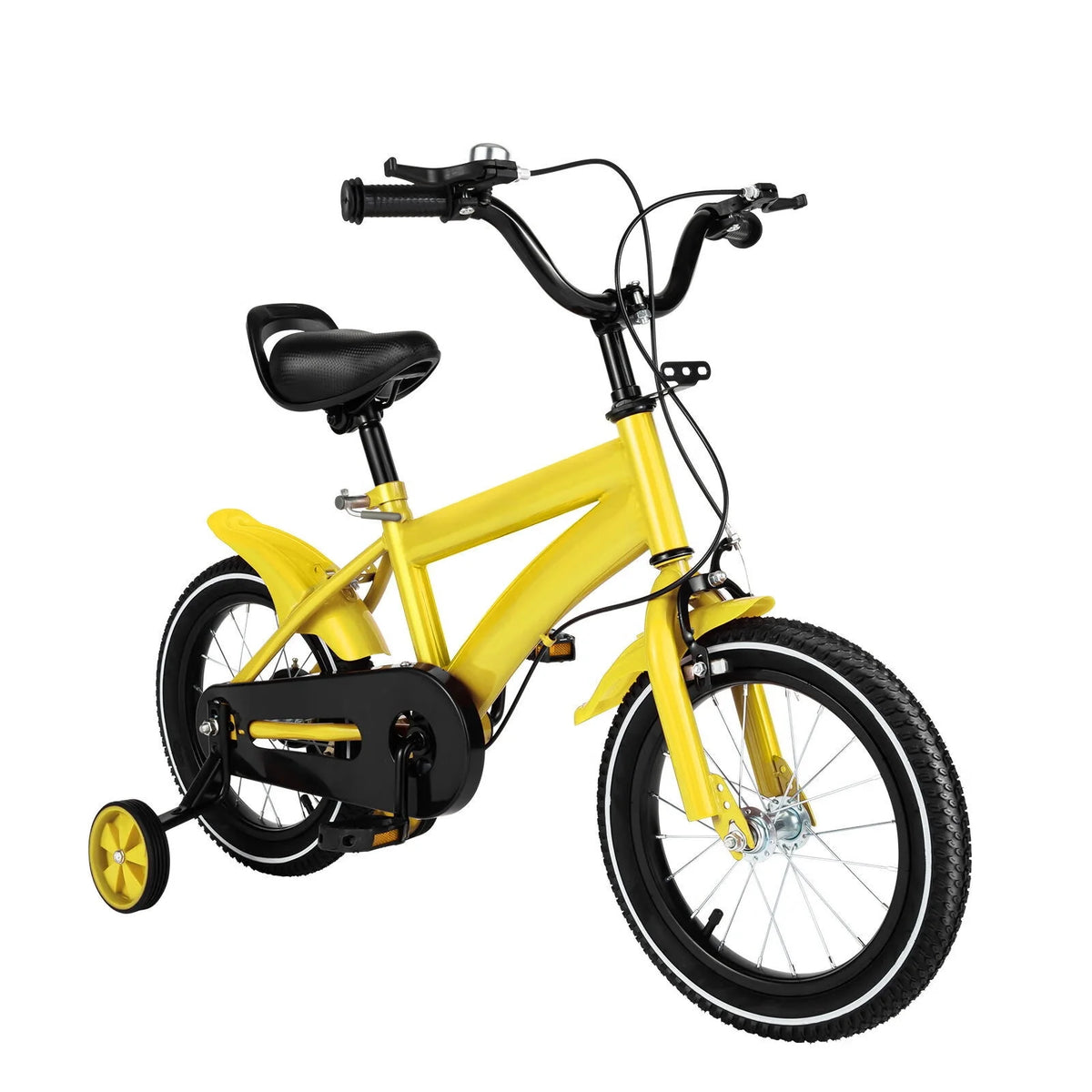 14 Inch Kids Bike with Training Wheels and Adjustable Seat White S22327